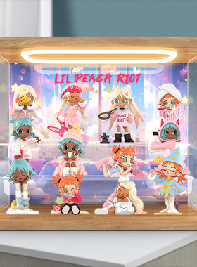 灯光亚克力收纳盒适用Lil Peach Riot小小叛桃彻夜狂欢防尘展示架