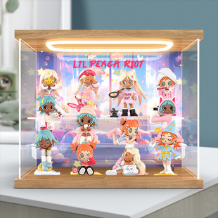 灯光亚克力收纳盒适用Lil Peach Riot小小叛桃彻夜狂欢防尘展示架