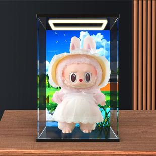 适用MOKOKO 搪胶公仔 春日花花 亚克力防尘罩子回灯高清收纳盒