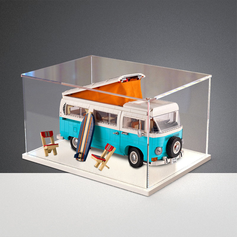 乐高大众露营车积木模型透明盒