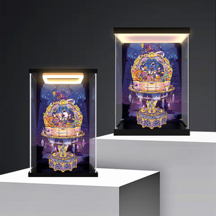 亚克力展示盒适用于八音盒魔法师的演出拼装玩具积木收纳防尘罩子