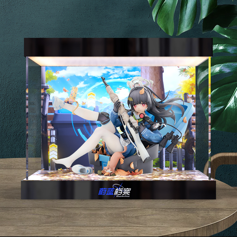 亚克力灯箱适用蔚蓝档案 霞泽美游 小心谨慎的观察手办高清收纳盒