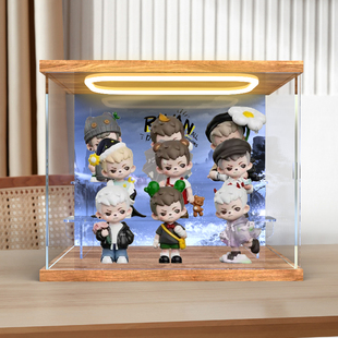 亚克力回型灯收纳盒适用rayan万物生长盲盒可爱娃娃摆件潮玩手办