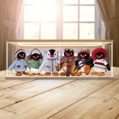 贝格宝适用Pingu 45周年限定VINTAGE OOTD系列毛绒盲盒灯光收纳盒