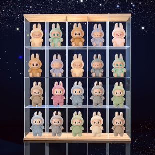 适用泡泡玛特LABUBU坐坐派对搪胶毛绒盲盒拉布布马卡龙二代展示架