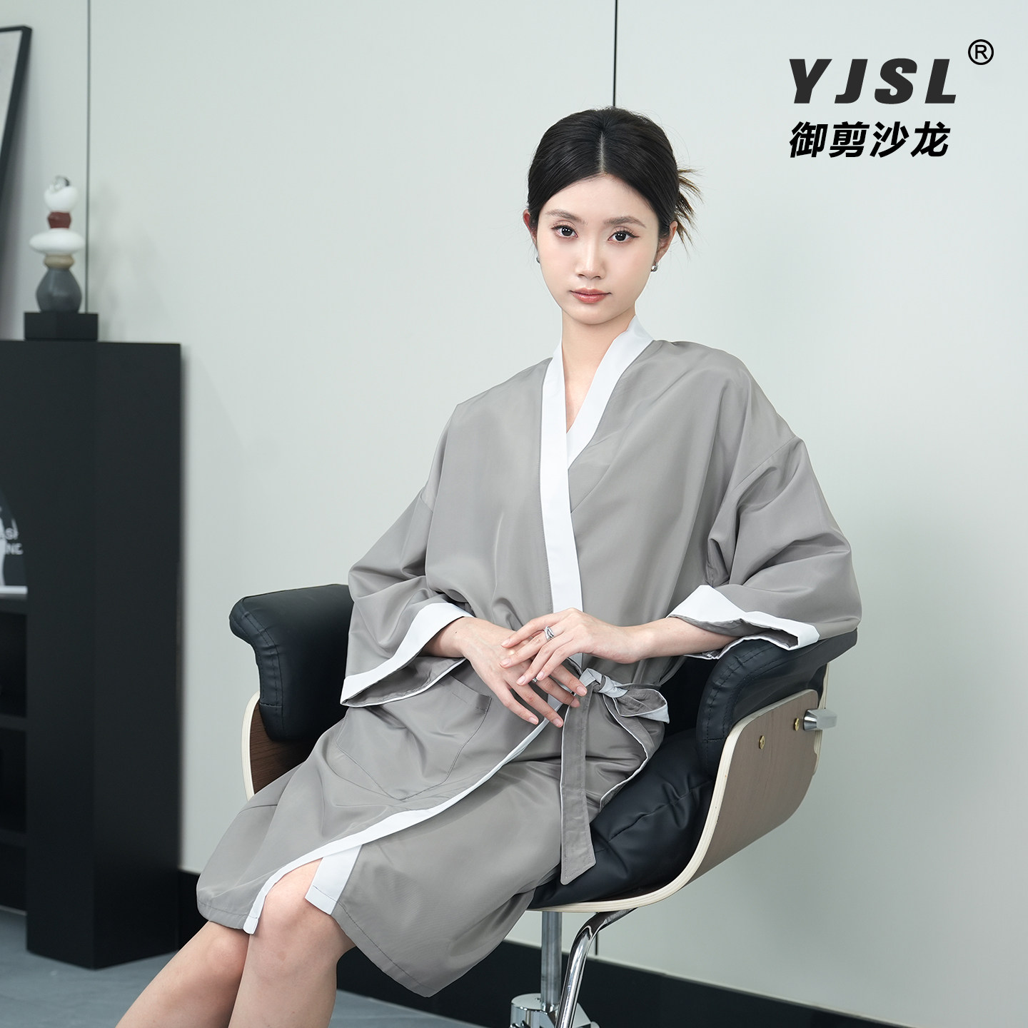 理发店染发美发客袍美容院客服网红发廊剪发围布和服烫染顾客衣服