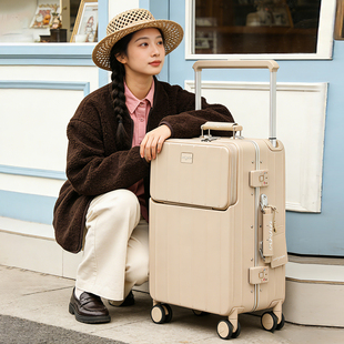 LIGHTGO大容量铝框箱宽拉杆行李箱女旅行箱男侧开盖登机箱皮箱子