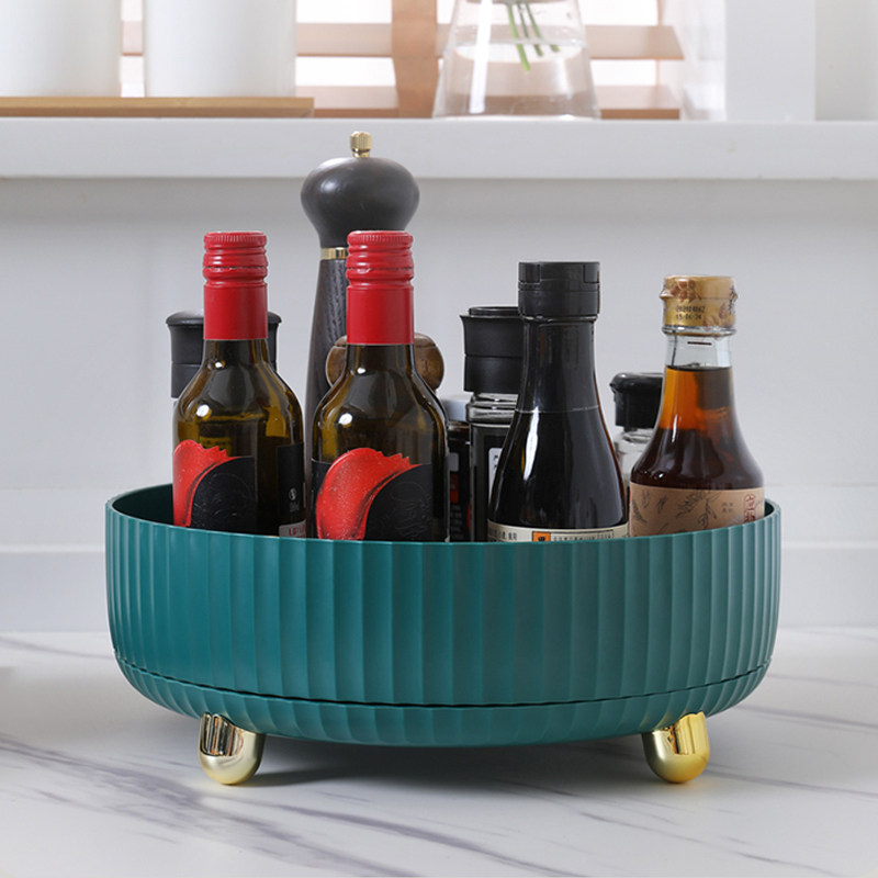 放油盐酱醋置物架厨房收纳多功能旋转调味料调料架调料盒用品家用