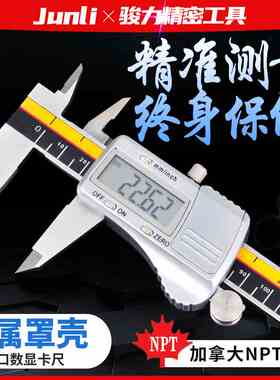 加拿大NPT数显卡尺0-150-200-300mm高精度数显不锈钢卡尺工业级