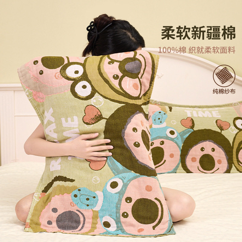 a类纯棉纱布枕巾家用吸汗