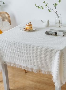 桌布轻奢布艺耐磨茶几高级感桌垫布防尘防滑老粗布台布拍照背景布