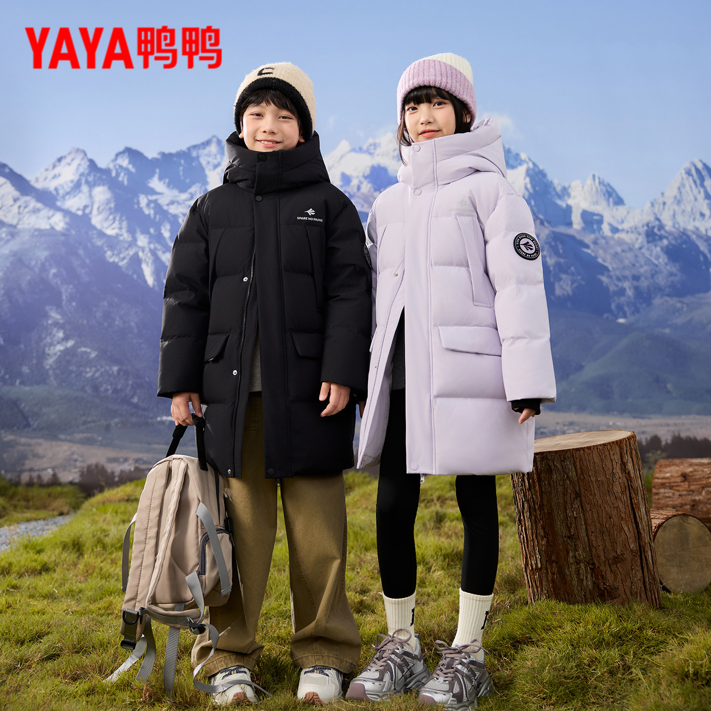 鸭鸭童装儿童羽绒服男女童2025冬季新款中大童保暖中长款外套冬装