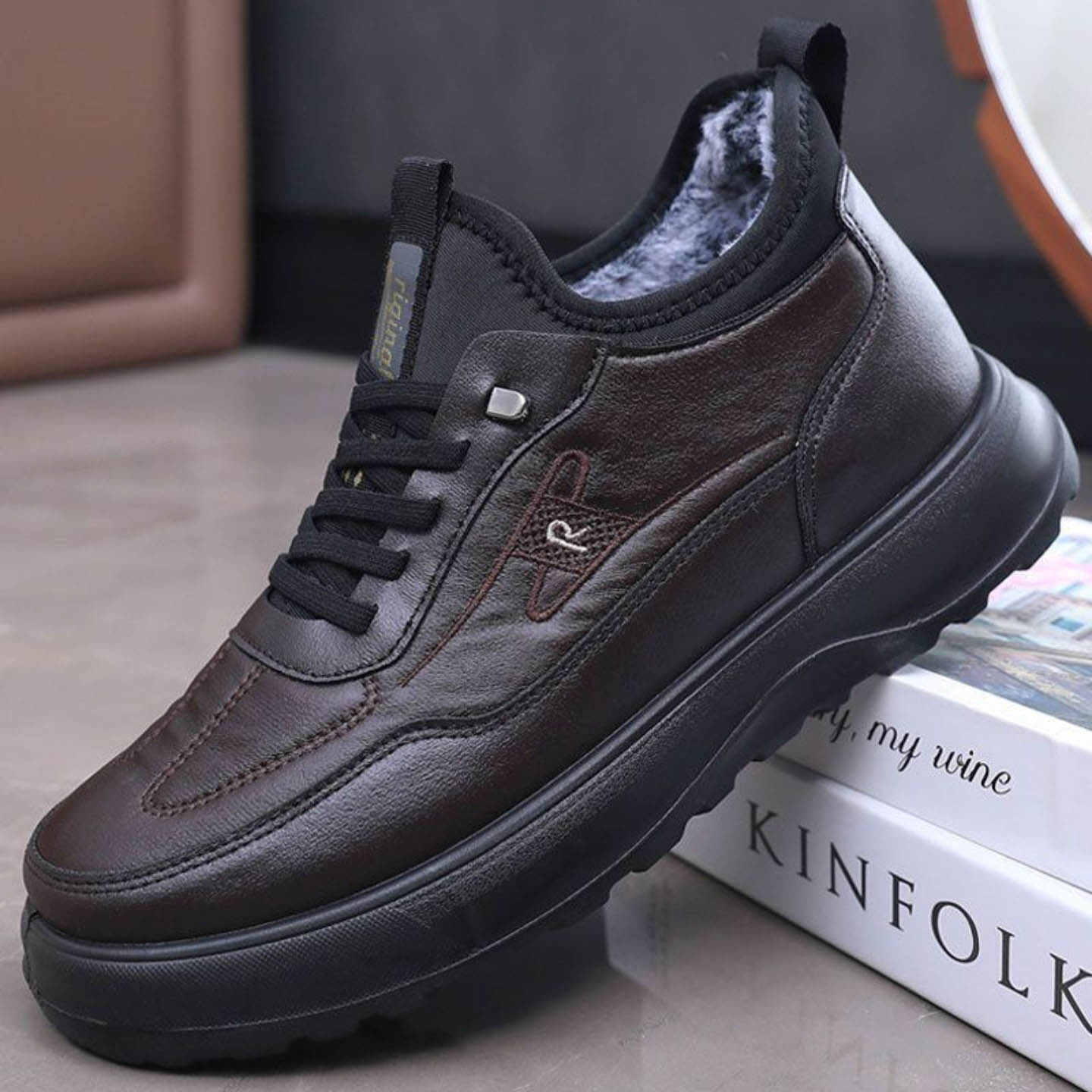 盛莱德男鞋冬季老北京布鞋男士棉鞋加绒加厚保暖防滑中老年爸a71