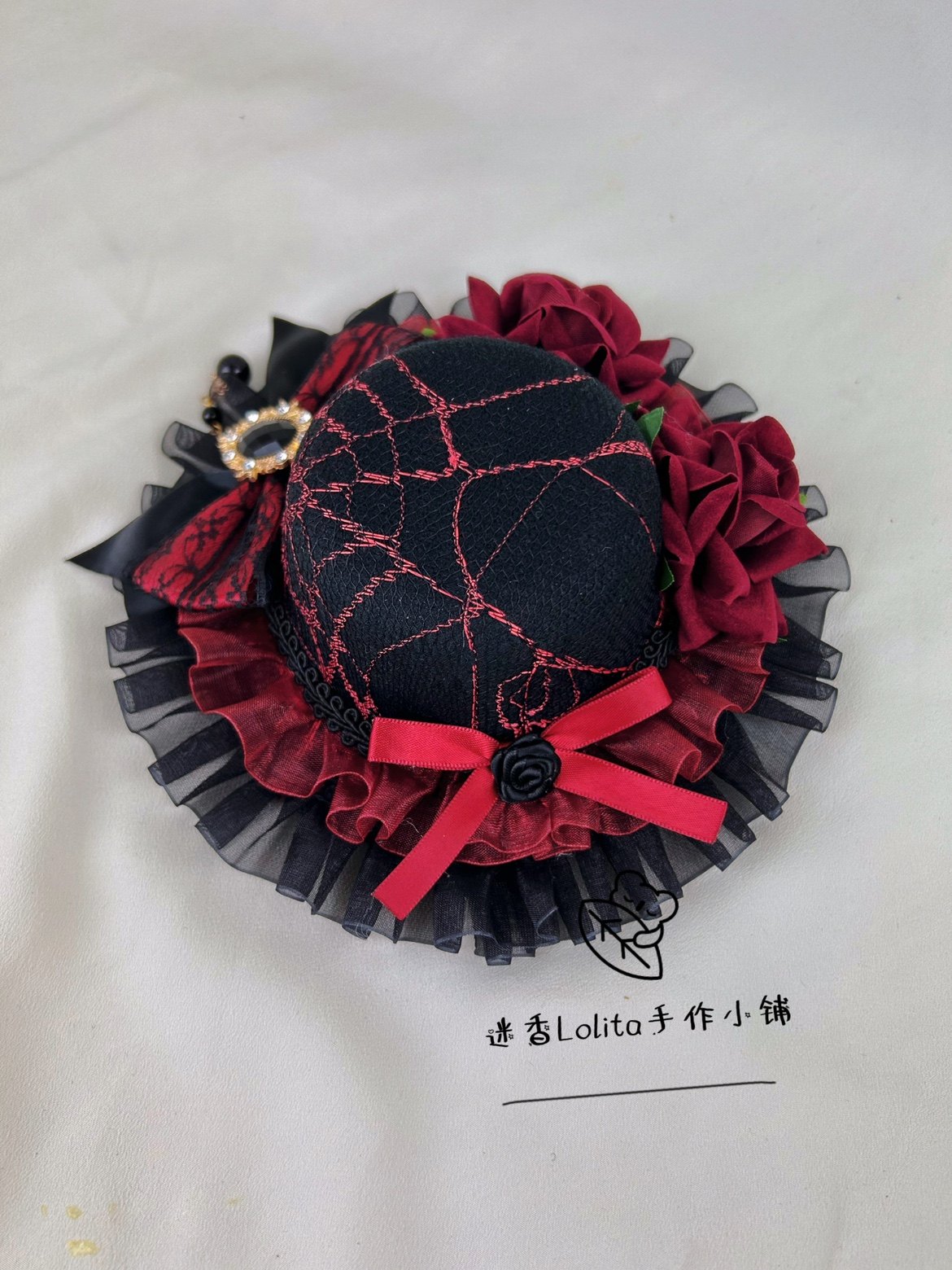 包邮洛丽塔lolita哥特搞死暗黑百搭lo优雅扁帽小礼帽头饰发饰配饰