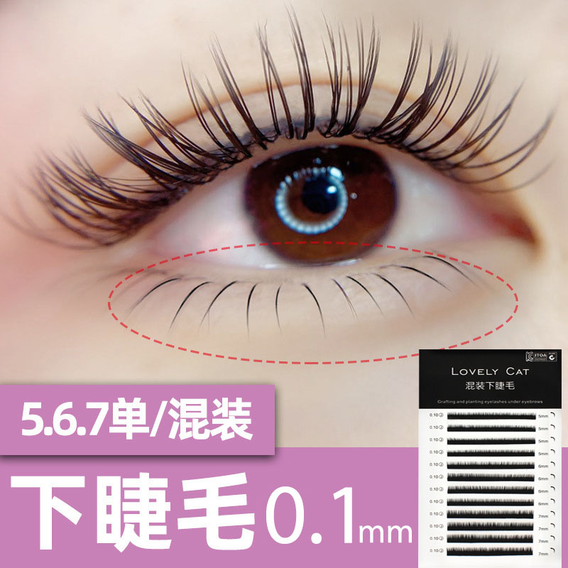 1下睫毛嫁接睫毛单根自然短款超软美睫种植假睫毛水貂毛混合装