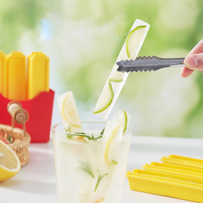长条冰块模具食品级自制辅食冰格冰箱冻冰棒雪糕带盖按压式制冰盒