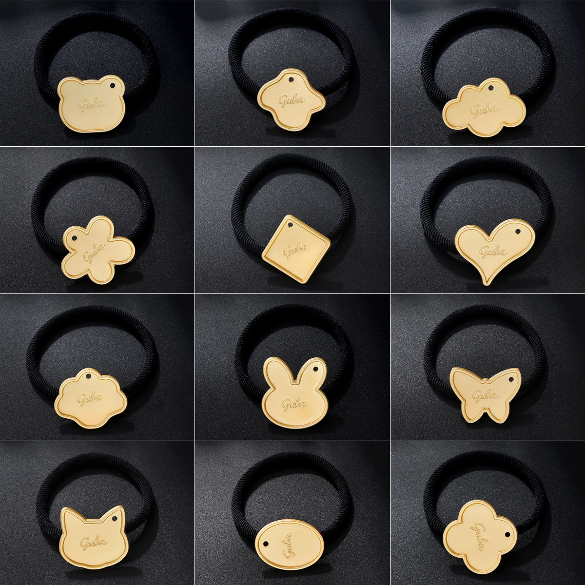 非遗宋锦diy底胚个性卡通动物发圈女款金属发绳可爱造型创意头饰