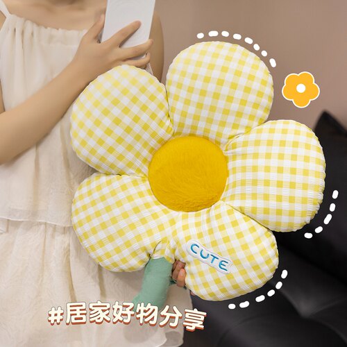 泡泡ins风太阳花花瓣抱枕