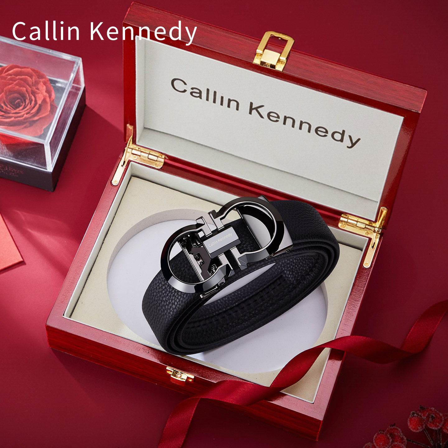 Callin Kennedy皮带男款真皮自动扣高档正品送男朋友老公腰带礼物