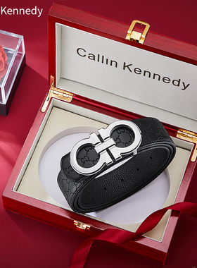 【钢扣】Callin Kennedy皮带男士真皮平滑扣2025新款高档男式腰带