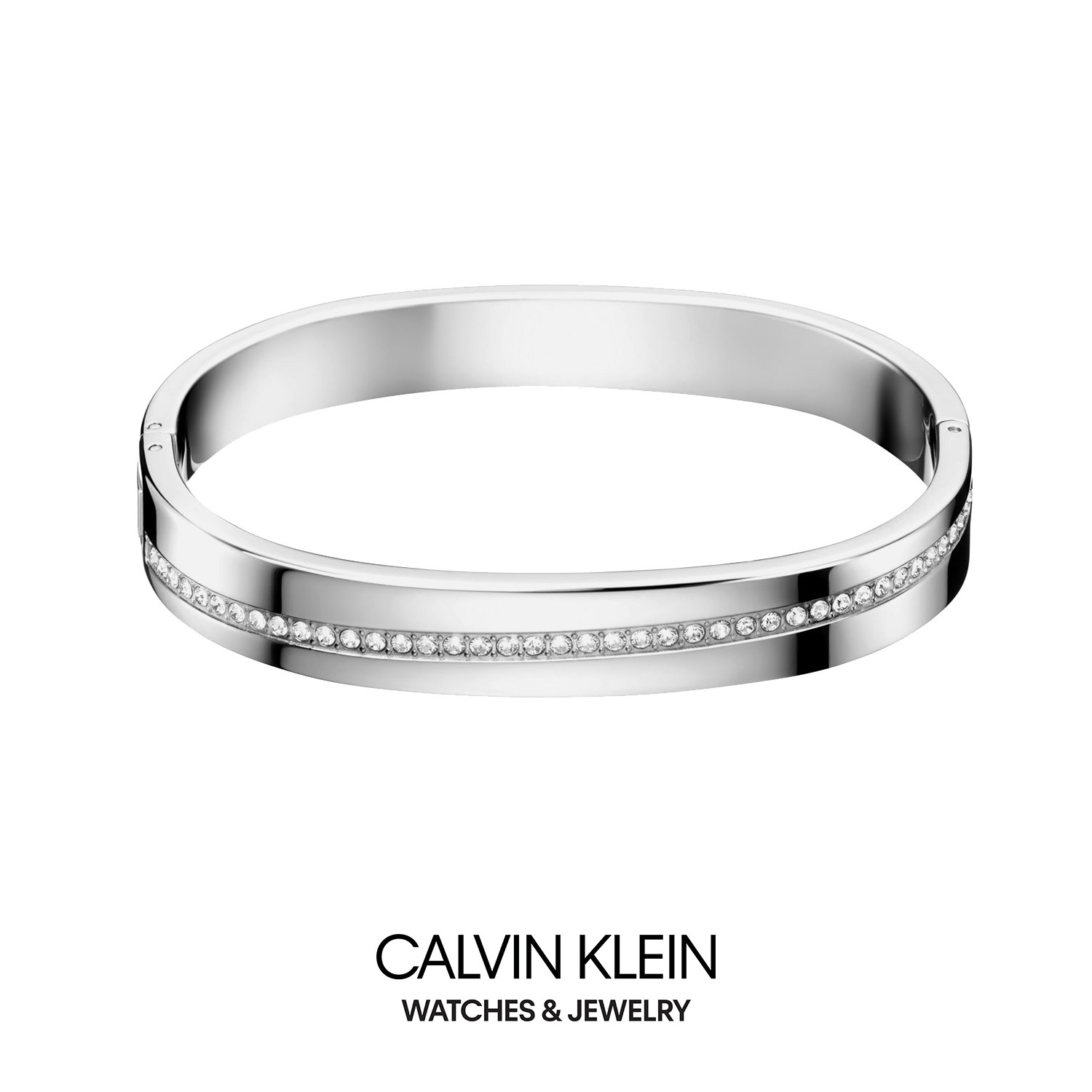 Bangle 2018 Calvin Klein流星手镯 闪电发包邮税宽版斜面镶钻灵动点缀经典 Timecorner海外专营店 淘优券