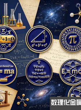 创意数学物理公式金属徽章胸针