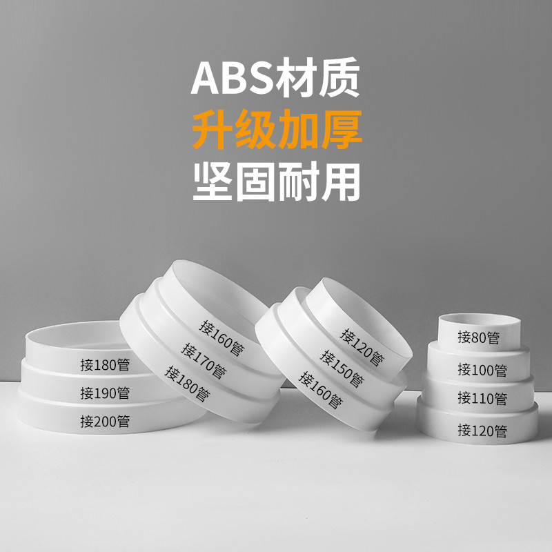 抽油烟机铝箔排烟管转换接头变径圈排风管变径器大小头厨房止逆阀