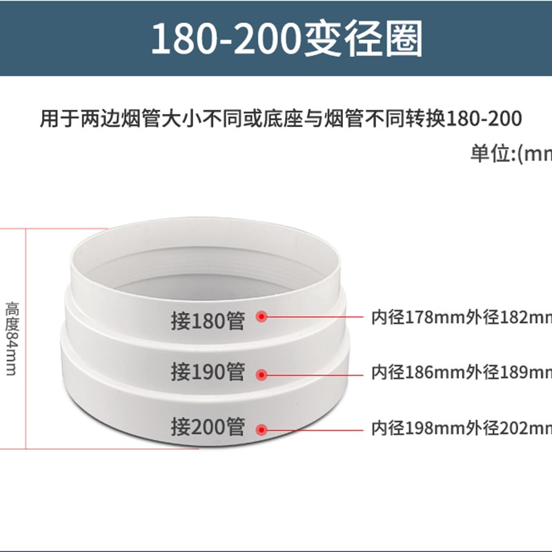 抽油烟机变径圈排烟管大小转换接头止回阀配件油烟管大小头变径器
