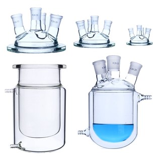 玻璃反应釜配件放料阀反应瓶底阀法兰活塞漏斗机械密封四氟搅拌桨