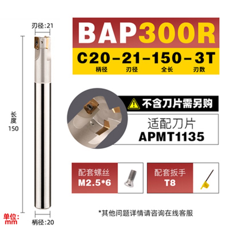 铣刀杆BAP300R -C20/C24/C25 -2x0/21/22/25/28-120/150/200-2T/3