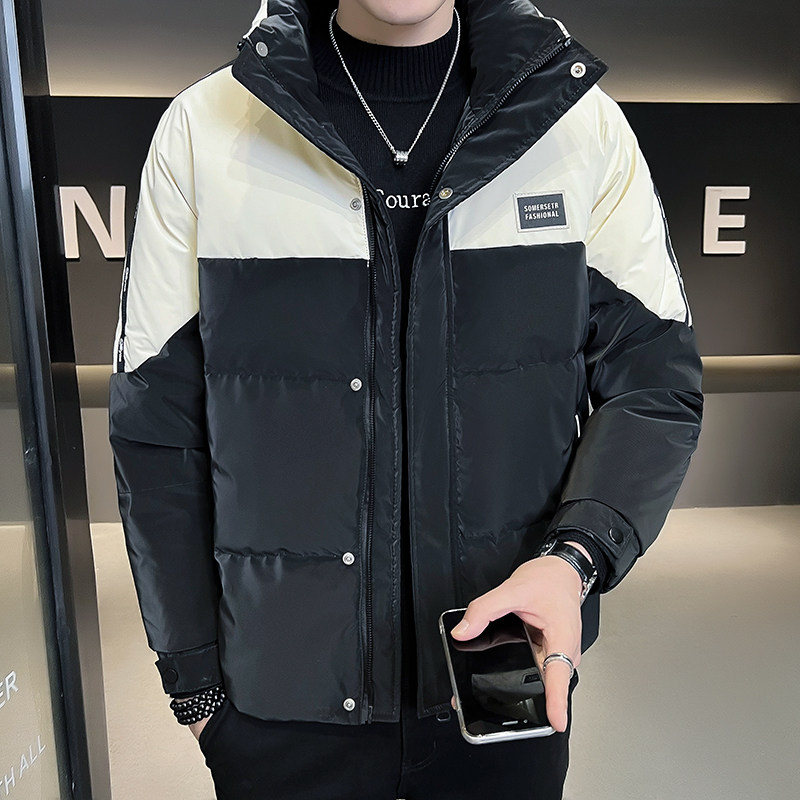 B255-5577-P185店主风男士高品质冬季拼色潮流立领帅气羽绒服男,男装羽绒服,电商B255