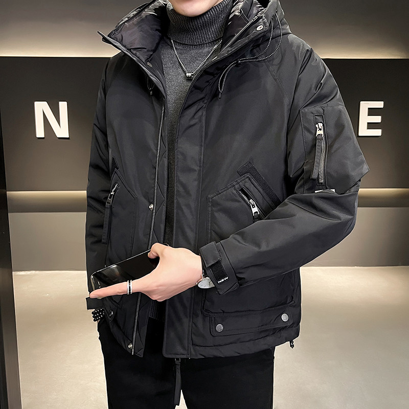 B255-Y965-P200-M-4XL标白鸭绒店主风高品质连帽冲锋衣羽绒服男图片