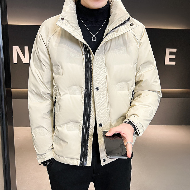B255-16891-P17580白鸭绒M-3XL店主风男士休闲简约皮羽绒外套男,男装羽绒服,电商B255