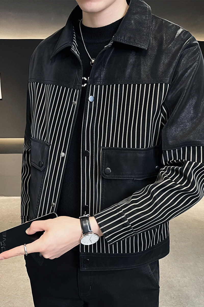 B255-8809-P1352022秋季新款简约百搭高品质支持直播皮衣男,男装皮衣,电商B255