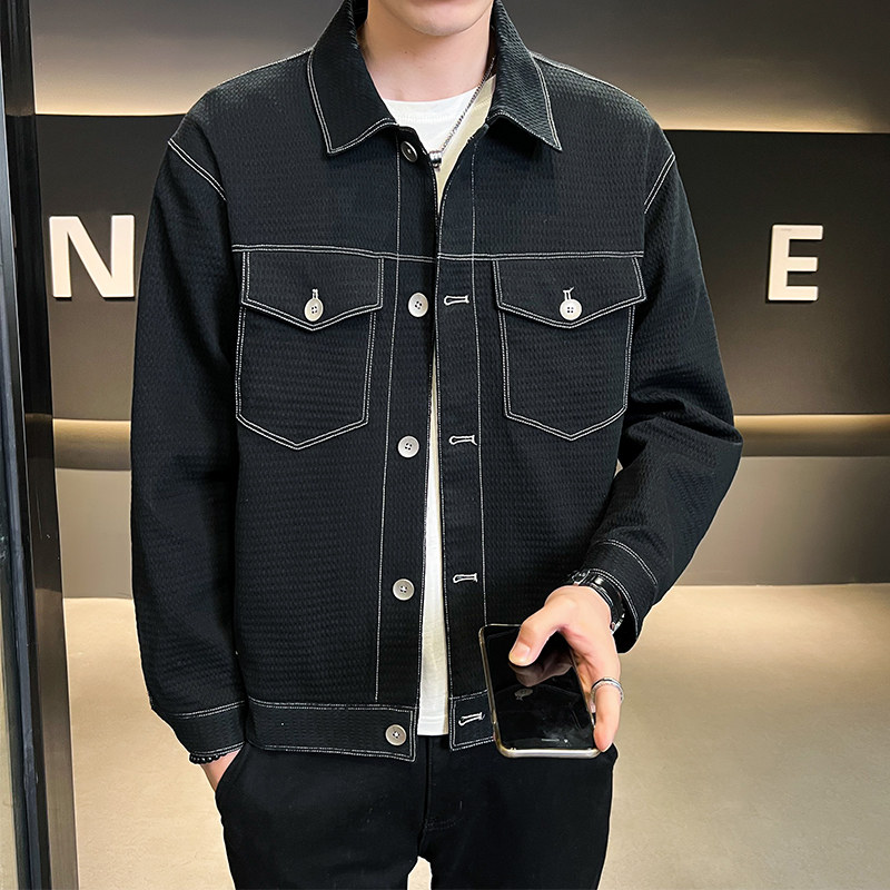B2556801-M-4XL-P135店主风2023新款简约百搭夹克男高品质,男装夹克,电商B255