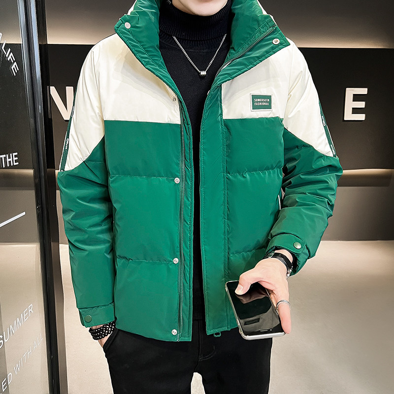 B255-5577-P185店主风男士高品质冬季拼色潮流立领帅气羽绒服男,男装羽绒服,电商B255