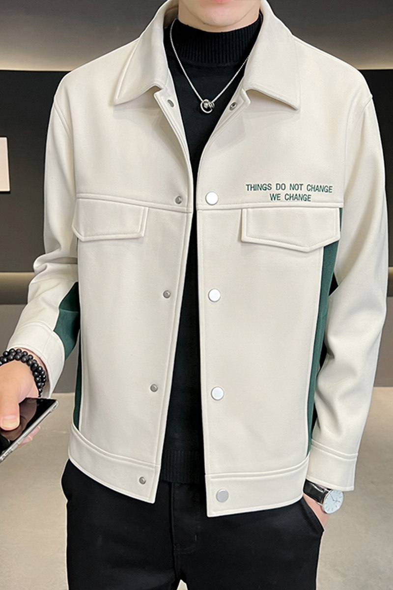 B25522081P1552022秋季新款拼接简约百搭单面呢呢大衣高品质男,男装毛呢大衣,电商B255
