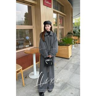 阔腿裤 英伦复古毛呢外套90白鸭绒蝙蝠袖 L48TZ034 COCO林可可