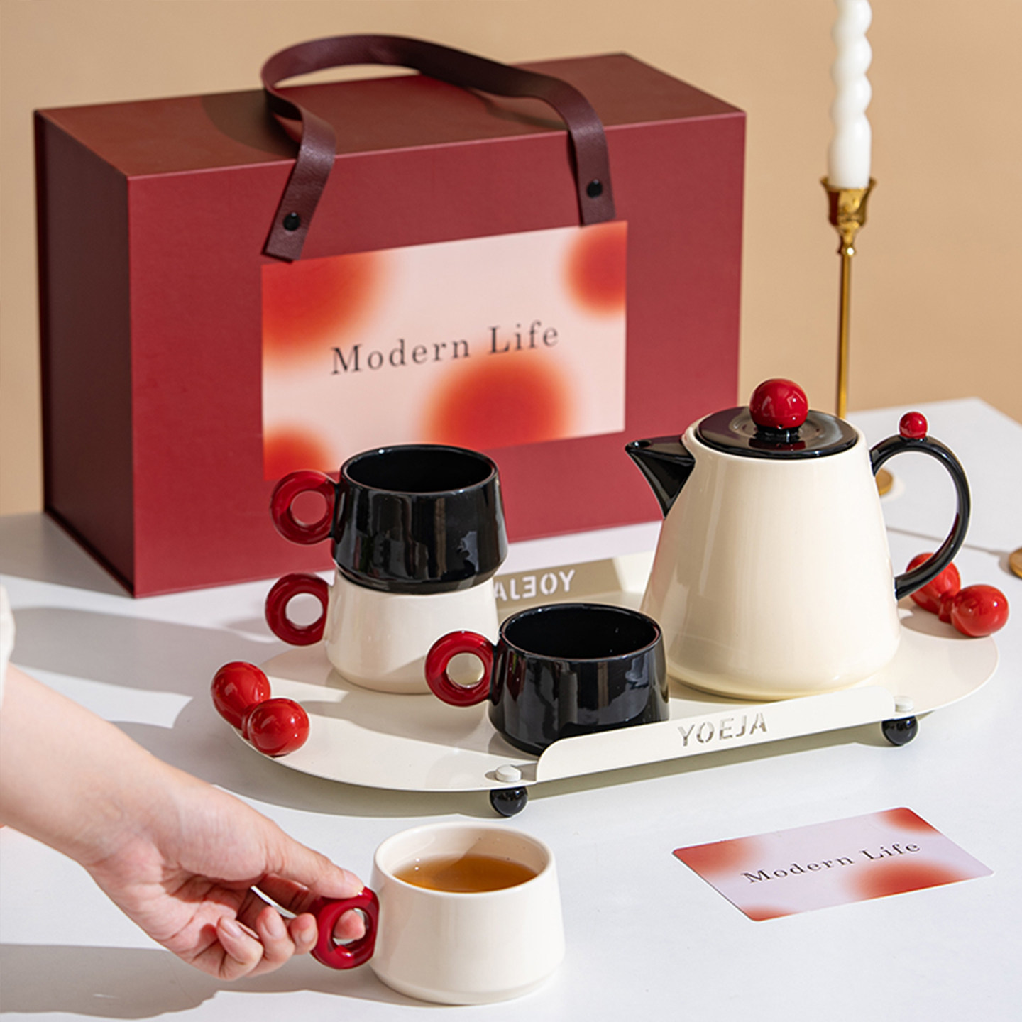 茶壶轻奢现代高级感2025新款陶瓷茶杯子茶具套组结婚订婚新婚礼物