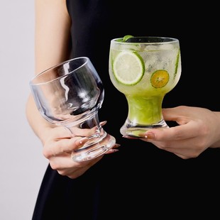 朗旭加厚宽口杯啤酒杯子家用咖啡杯冷饮果汁杯创意大容量鸡尾酒杯