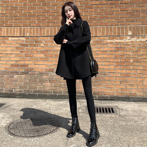 双面羊绒大衣女短款修身显瘦小个