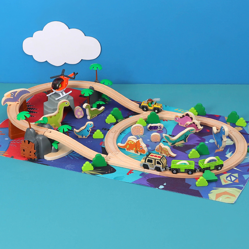 木质制女孩恐龙3-6儿童玩具轨道