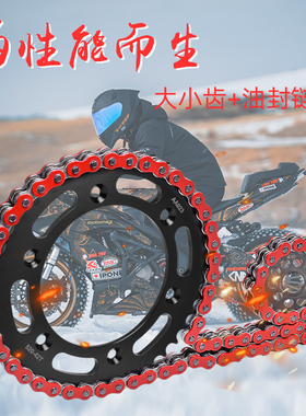 适用于KTM Duke640 LC4摩托车大小飞链轮牙盘油封链条套链配件