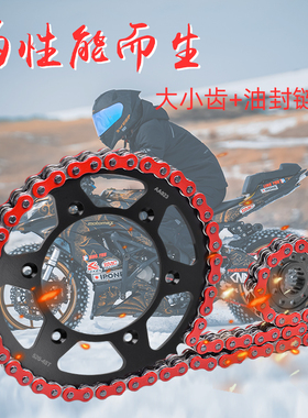 摩托车适用于胡萨博格FE350 400 501 600改装大小飞链条链轮套链