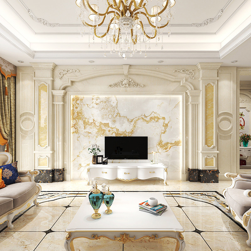 石材电视墙罗马柱汉白玉护墙板大理石背景墙雪花白岩板大板微晶石