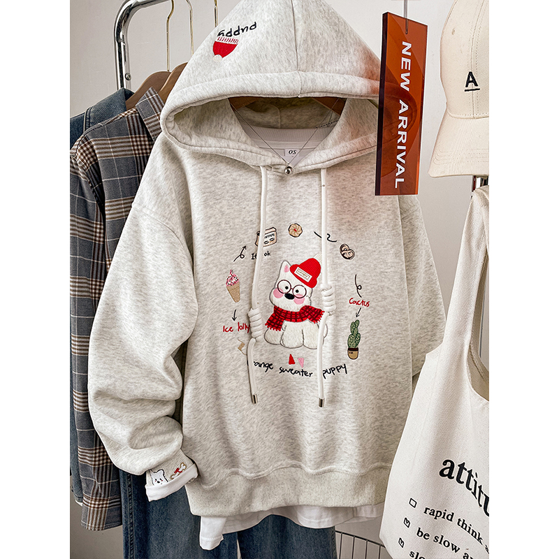 【优质面料】宽松显瘦连帽上衣女