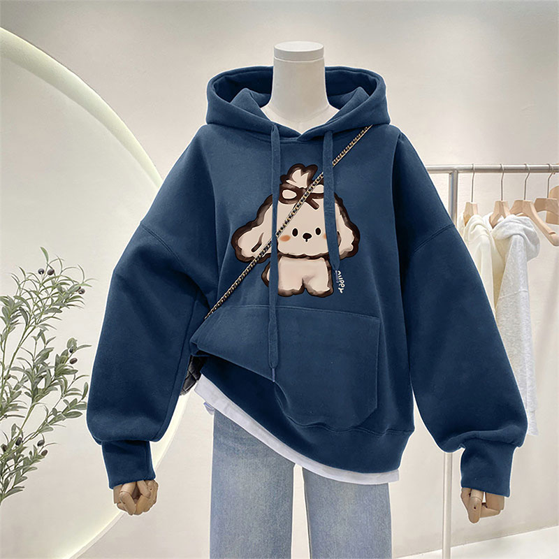 胖mm宽松大码连帽卫衣女秋冬新款