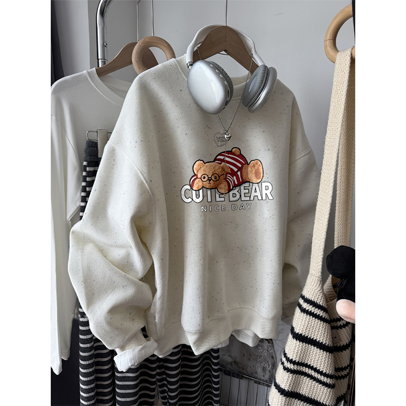 长袖加绒加厚大码宽松显瘦上衣