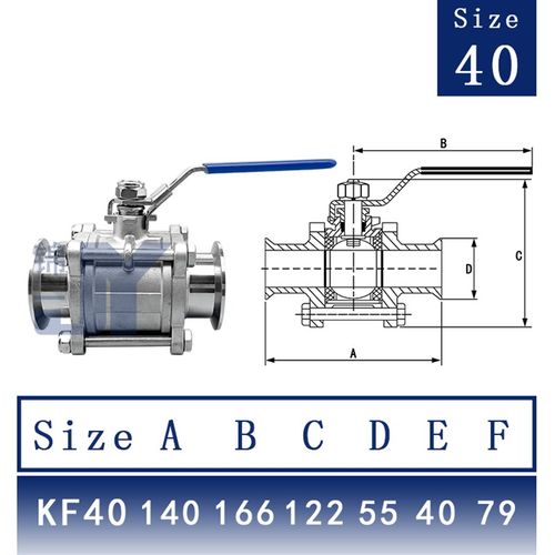 KF高真空球阀手动三片式不锈钢快装阀门16卡箍25锁扣40卡盘50法兰