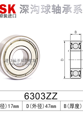 NSK日本进口深沟球轴承6300/6301/6302/6303/6304/6305/6306ZZ/C3